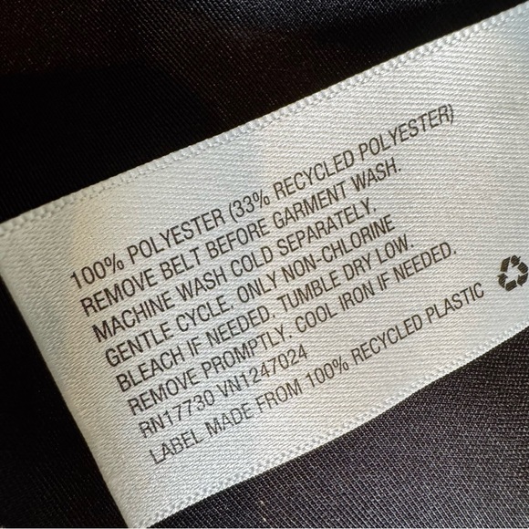 ALEXIS Abstract Long Sleeve Rope Belt Tiered Mini Dress Black and Cream Size XS - Picture 10 of 12